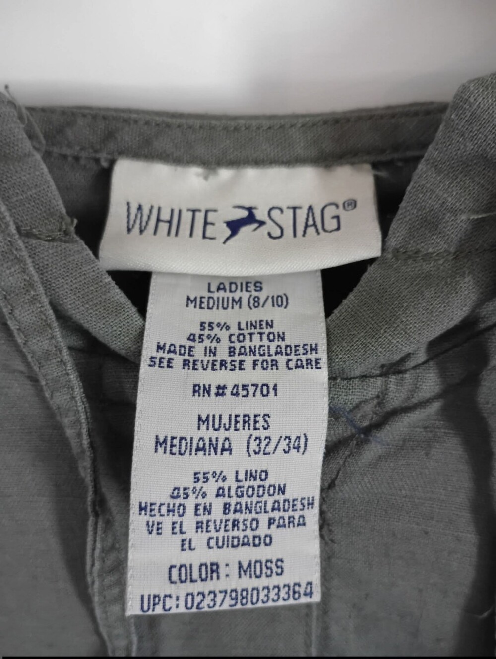 Linen/Cotton Blend Moss Hooded Button Jacket by White Stag - Picture 5 of 5